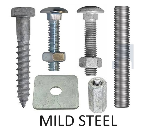 Mild Steel Fasteners Bolts Coach Screws Threaded Rod Square Washers and More